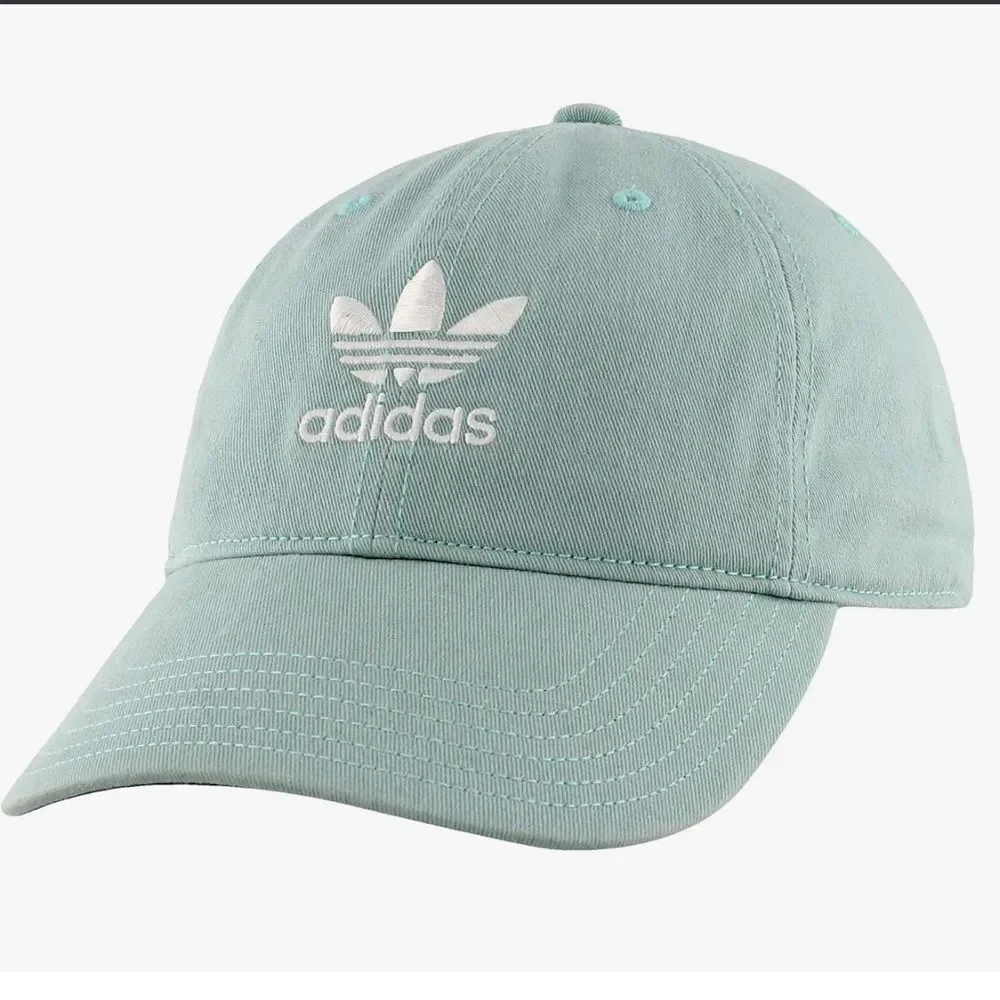 adidas Original Teal Green and White Hat with embroidered logo adjustable NWOT